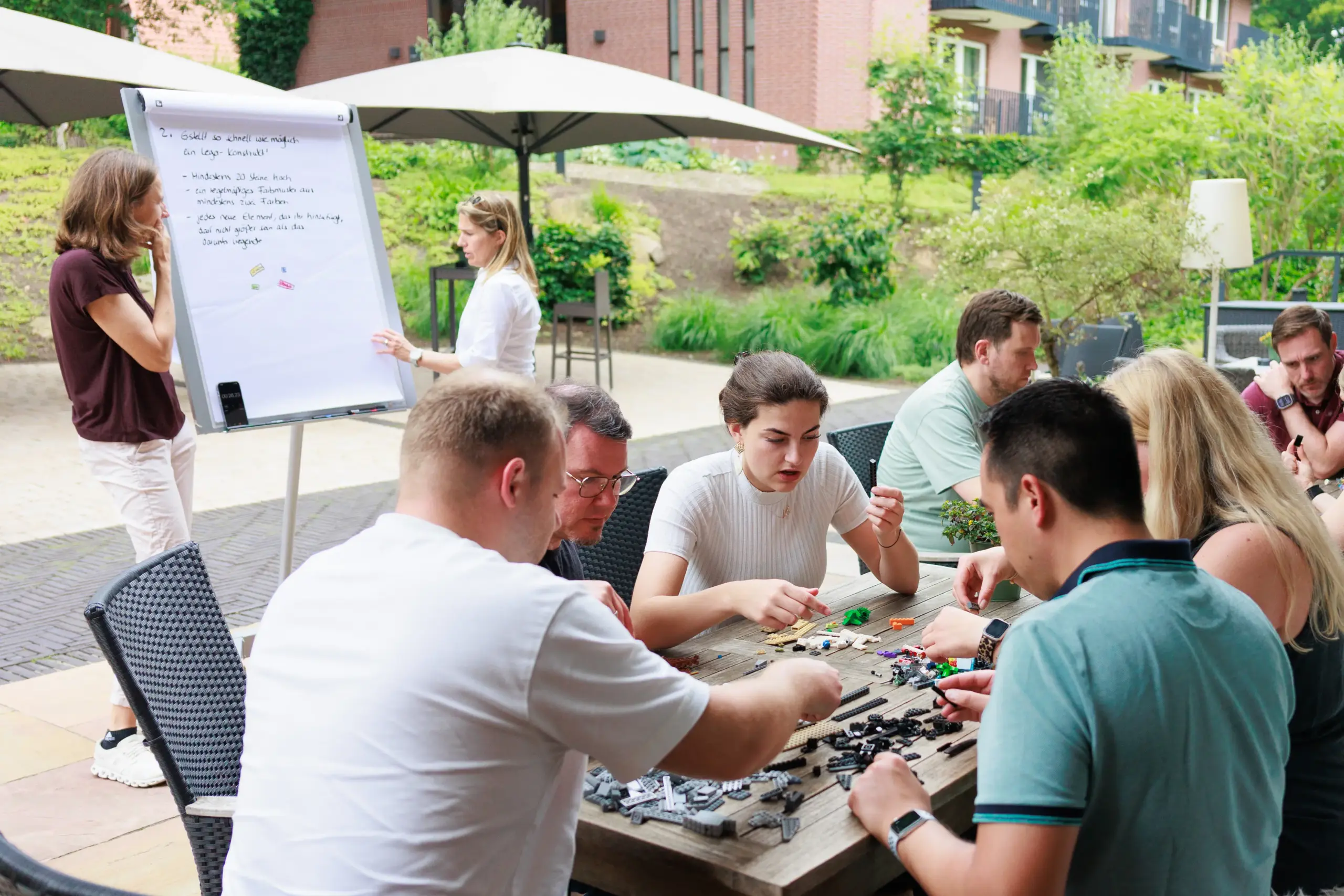 Lego-Workshop Teilnehmer und Coaches the next step